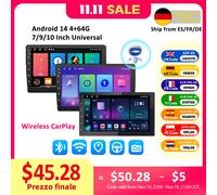 ESSGOO 2 Din Android Autoradio Carplay 7 9 10 pollici Lettore video multimediale per auto Radio stereo GPS per Tesla Style Nissan Hyundai