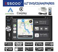 ESSGOO 6.2 Pollici Apple Carplay Android Auto Doppio 2 DIN Autoradio Lettore CD DVD AUX FM Bluetooth USB MP5 Mirror Link Schermo Tattile Controllo al Volante EQ 7 Inch Carplay CD