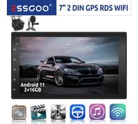 ESSGOO 7‘’ 2 DIN Autoradio Android 11 2+16G GPS WiFi FM RDS USB Microfono Camera