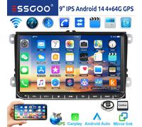 ESSGOO 9" Android 14 4G+64G Wireless Carplay Autoradio GPS NAVI WIFI RDS FM BT per VW Golf 5 6 Passat B6 B7 Polo 6R Touran Tiguan Caddy EOS Jetta T5 Seat Skoda 1-32 Carplay