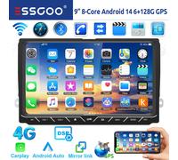 ESSGOO 9" Android 14 Autoradio 8 Core 6+128GB CarPlay Per VW Golf 5 6 Passat B6 B7 Polo 6R Touran Tiguan Caddy EOS Jetta T5 Seat Skoda 4G LTE DSP GPS Navi WIFI AM FM Bluetooth Schermo Touch Mirror