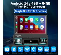 ESSGOO Android 14 1 din Autoradio Android Carplay Auto 4 + 64G Universale 7 "IPS Schermo retrattile Navigazione gps Multimedia Playe