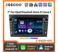 ESSGOO Android 14 Autoradio GPS Navi DAB Per Opel/Vauxhall Astra H Corsa CD Zafira B Wireless Carplay Android Auto 64G AI Voce
