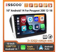 ESSGOO Android 14 Per Peugeot 208 12-18 10 "Display Auto Stereo Radio GPS Navi Carplay Android Auto Wifi BT FM RDS Specchio di Collegamento SWC