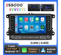 ESSGOO Autoradio 7" Android 14 4+64G Carplay per VW Golf 5 6 Passat Caddy Tiguan Touran, Android Auto, Navigazione GPS, WiFi, RDS, FM, BT, USB, SWC