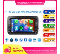 ESSGOO Schermo Tattile IPS da 7" Android 14 Android Auto CarPlay Autoradio Radio Multimediale GPS Navigazione WIFI RDS FM Bluetooth per VW Golf 5 6 Passat B6 B7 Polo Touran Tiguan 1-32 Carplay