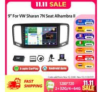 ESSGOO Schermo Touch da 9" Android 14 64GB Autoradio Carplay Wireless Android Auto GPS per VW Sharan II 7N Seat Alhambra 2 2010-2021 FM WiFi BT RDS Comandi al Volante Mirror Link DAB+