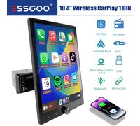 ESSGOO Touch Screen IPS Girevole da 10.1 Pollici Singolo DIN Unità di Testa Stereo per Auto Wireless Carplay Android Auto Radio USB AUX TF