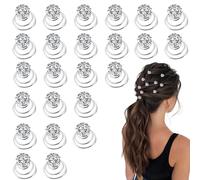 Esshogo 24 forcine per capelli a spirale, per capelli, con strass, mini forcine a spirale, forcine per capelli, forcine per capelli, forcine per capelli, fiori, matrimoni, spose, piccoli accessori per