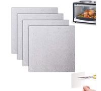 Esshogo 4 Pezzi Protezione per Forno a Microonde in Mica,Piastra di Mica per Onde per Microonde, Forno a Microonde Piastre di Mica Accessori per Forni a Microonde Kit,13 x 13 cm