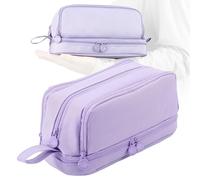 Esshogo Astuccio viola 4 scomparti, Astuccio, Capacità Borsa Porta Penne, Astucci Matite di Grande Astuccio portamatite Materiale Scolastico Stazionario Trucco Borsa Astucci per Università Studente
