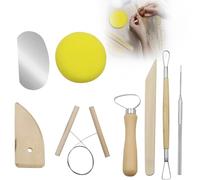 Esshogo Set di 8 strumenti per argilla in legno e ceramica, strumenti per modellare, strumenti per la scultura in argilla polimerica, set di ceramiche per adulti, accessori per ceramisti per