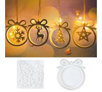 Esshogo Stampo in silicone per Natale, stampi in silicone, forma natalizia, fiocco di neve, albero di Natale, stelle alci, gesso per decorazioni natalizie