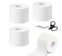 Esshogo Tape Sportivo, 4 Rotoli Nastro Sportivo Bianco 5x10, Tape Sportivo Autoadesivo, Tape Sportivo Calcio, Salvapelle Sportivo, Nastro Pallavolo Dita, Forbici incluse