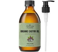 Essican Purelife Olio di Ricino Organico in Bottiglia di Vetro con Pompa 250ml - Olio di Ricino 100% Puro, Organico, Senza Esano per la Crescita dei Capelli, Pressato a Freddo, Nutre la Pelle, Ciglia