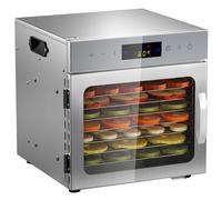 Essiccatore Alimentare Acciaio Inox, 8 Vassoi Con Display LCD, 24 ore Timer, 30-90°C Temperatura Regolabile,500W Essiccatore di Frutta e Verdura, Vassoi Lavabili in Lavastoviglie (8 lastre)