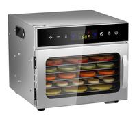 Essiccatore Alimentare Acciaio Inox, 8 Vassoi Con Display LCD, 24 ore Timer, 30-90°C Temperatura Regolabile,500W Essiccatore di Frutta e Verdura, Vassoi Lavabili in Lavastoviglie (6 lastre)