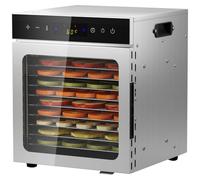 Essiccatore Alimentare Acciaio Inox, 8 Vassoi Con Display LCD, 24 ore Timer, 30-90°C Temperatura Regolabile,500W Essiccatore di Frutta e Verdura, Vassoi Lavabili in Lavastoviglie (10 lastre)