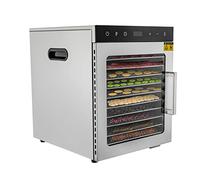 Essiccatore Alimentare in Acciaio Inox a 10 Ripiani 800W con Timer Digitale 24 Ore, Temperatura Regolabile da 30 a 90 °C - Disidratatore Elettrico per Frutta e Alimenti