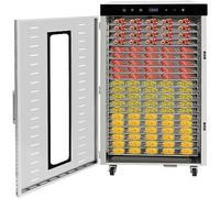 Essiccatore Alimentare Professionale A 20 Strati da 1700 W in Acciaio Inox con Display A LED E Ruote - Perfetto per Essiccare Frutta, Verdura, Carne E Spezie.