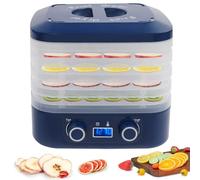 Essiccatore automatico da 160 W con 5 piani, timer ad alta efficienza a 360 °, display a LED, regolazione della temperatura da 35 a 70 °C, disidratatore alimentare, essiccatore congelatore da 50 DB