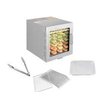 Essiccatore automatico in acciaio inox, 700 W con regolazione della temperatura 35-90 ℃, 8 ciotole per griglia, clip per alimenti, funghi, frutta, carne