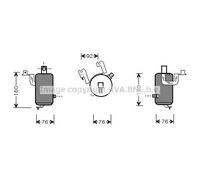 Essiccatore climatizzazione Alluminio CND203 AVA QUALITY COOLING per CITROËN