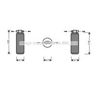 Essiccatore climatizzazione R 12 RTD015 AVA QUALITY COOLING per RENAULT OPEL