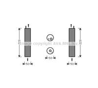 Essiccatore climatizzazione R 134a DWD057 AVA QUALITY COOLING per CHEVROLET