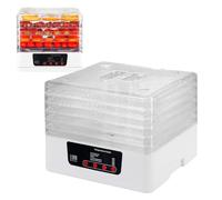 Essiccatore Elettrico, 350W Essiccatore Alimentare Multiuso, Disidratatore con Display a LED, Temperatura Regolabile 35-70°C, Timer di 48 ore, 5 contenitori trasparenti Impilabili e Removibili