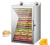 Essiccatore Elettrico per Alimenti a 18 Vassoi, Essiccatore per Cibi con Controllo Digitale della Temperatura 30-90°C, Timer da 12 Ore, Finestra di Visualizzazione in Vetro Spesso, per Frutta