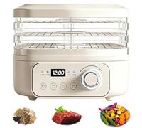 Essiccatore per alimenti da 230W, circolazione d'aria calda a 360° | Timer da 72 ore e temperatura regolabile, controllo digitale LED, vassoi removibili in acciaio inox(3-Layers)