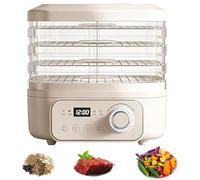 Essiccatore per alimenti da 230W, circolazione d'aria calda a 360° | Timer da 72 ore e temperatura regolabile, controllo digitale LED, vassoi removibili in acciaio inox(4-Layers)