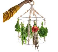 Essiccatore per erbe aromatiche - Essiccatore per erbe aromatiche, design bohémien, doppio | Supporto per asciugare fiori macramè con 15 ganci in acciaio inox, supporto per erbe aromatiche in stile
