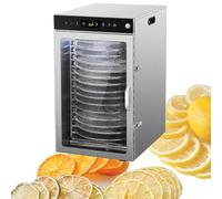 Essiccatore Per Frutta E Verdura - Vassoi In Acciaio Inox, Aria Calda A 360°, Display Digitale, Essiccatore Rotante Per Alimenti, Timer Da 24 Ore, Essiccatore Elettrico Per Carne,16Layer