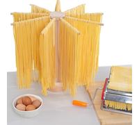 Essiccatore per Pasta,Stendino per Pasta,Essiccatoio per Pasta Grande in Legno con 9 Bracci Rimovibili,con Base,Griglia per Pasta Pieghevole E Riutilizzabile per Tagliatelle, Altezza 45 cm