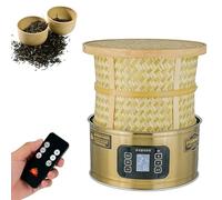 Essiccatore per tè piccolo, essiccatore elettrico per alimenti da 400 W con telecomando, base in acciaio inox e gabbia in bambù, temperatura regolabile, per essiccare tè, frutta, carne(Gold)