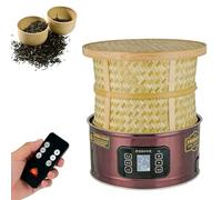 Essiccatore per tè piccolo, essiccatore elettrico per alimenti da 400 W con telecomando, base in acciaio inox e gabbia in bambù, temperatura regolabile, per essiccare tè, frutta, carne(Red)