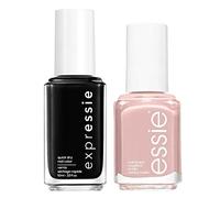 Essie Smalto Lucido a Lunga Tenuta Colore Rosa Pallido 06 Ballet Slippers + Essie Expressie 3 in 1 Smalto ad Asciugatura Rapida Nero 380 Now Or Never - 2 Cosmetici