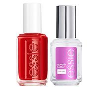 Essie Speed Setter Top Coat Colore Trasparente per Unghie Formula Ultra Fast Dry + Essie Expressie 3 in 1 Smalto ad Asciugatura Rapida Rosso 190 Seize The Minute - 2 Cosmetici