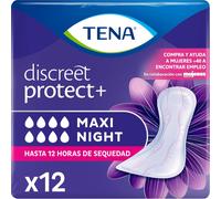 Essity Italy Tena Discreet Protect+ - 12 Assorbenti Maxi Notte Per Perdite Urinarie
