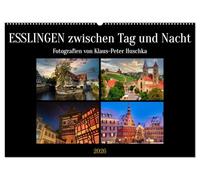 Esslingen zwischen Tag und Nacht (Wandkalender 2026 DIN A2 quer), CALVENDO Monatskalender: Die historische Stadt im Wandel der Tageszeiten
