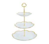 ESSMOKO Alzata per Torta Set di ciotole per frutta a più livelli con manico a girasole per uso domestico per esporre snack caramelle e dolcetti oro 3 livelli