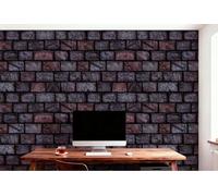 ESSMOKO Carta da Parati Carta da parati autoadesiva impermeabile in PVC con effetto mattone retrò per pareti di camera da letto soggiorno studio e negozi Segni del tempo in mattoni 44.5 * 1000cm