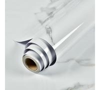 ESSMOKO Carta da Parati Carta da parati impermeabile e antiolio larga 40cm per superfici di cucina e bagno compresi piani cottura tavoli armadi e mobili colore bianco Atene