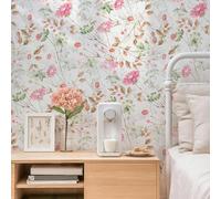 ESSMOKO Carta da Parati colorata con fiori idrosol soggiorno camera da letto ufficio sfondo decorazione adesivo da parete crisantemo rosa 45 * 600cm