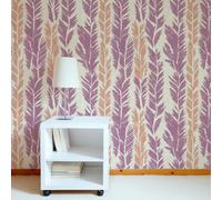 ESSMOKO Carta da Parati idrosol con fiori e piante colorate per soggiorno camera da letto ufficio sfondo decorativo adesivo da parete viola vite 45 * 600cm