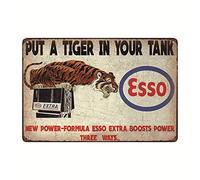 Esso MIS A Tigre en Your Serbatoio, Look Vintage Decorazione Murale in Metallo Pannello Garage 30,5 x 20,3 cm