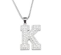 ESSPOC Collana con ciondolo a forma di lettera da donna, collana con nome di famiglia, collana da uomo, catena con lettere dalla A alla Z, con ciondolo a forma di alfabeto, gioielli per compleanno e