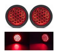 ESSUE Faro Fanale Luminosa Segnalazione per Camion E Rimorchi Catarifrangente Rotondo Rosso Giallo Bianco 2 Pezzi, 12 V 24 V LED, Fanale Posteriore Freno Posizione Laterale. Fanalino(Rosso)